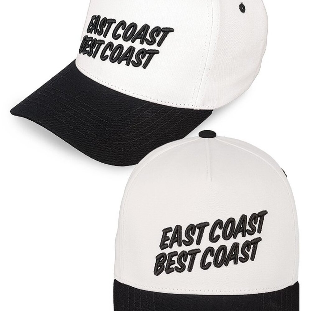 East Coast Best Coast Letter Embroidered Cotton Trucker Snap Back Cap